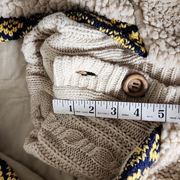 Jack BB Dakota Cozy Cream/ Tan Knit Hoodie Jacket with Button Details - Picture 8 of 10